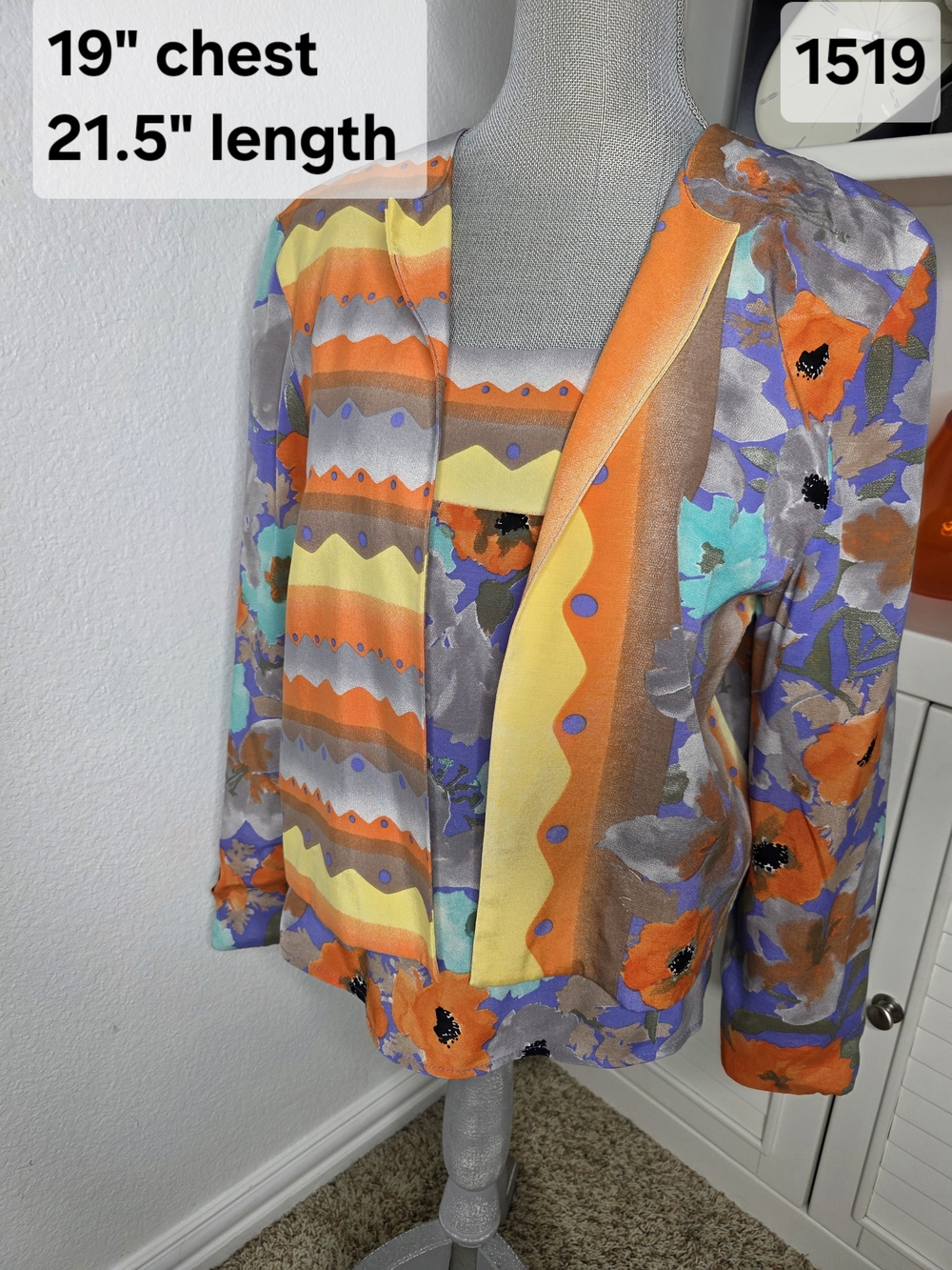 A.C. Sport 80s Vintage 2pc Vibrant Poppy Abstract Print Set. Sz 8 USA